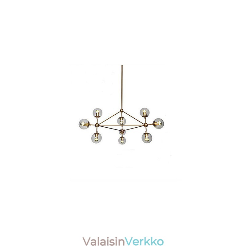 Golden Beans Chandelier 10 Light lasivarjostimella
