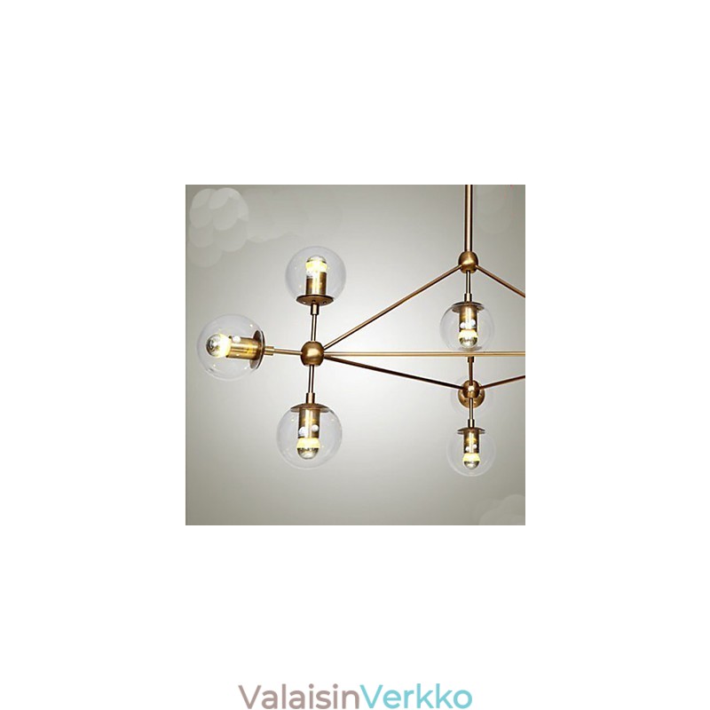 Golden Beans Chandelier 10 Light lasivarjostimella