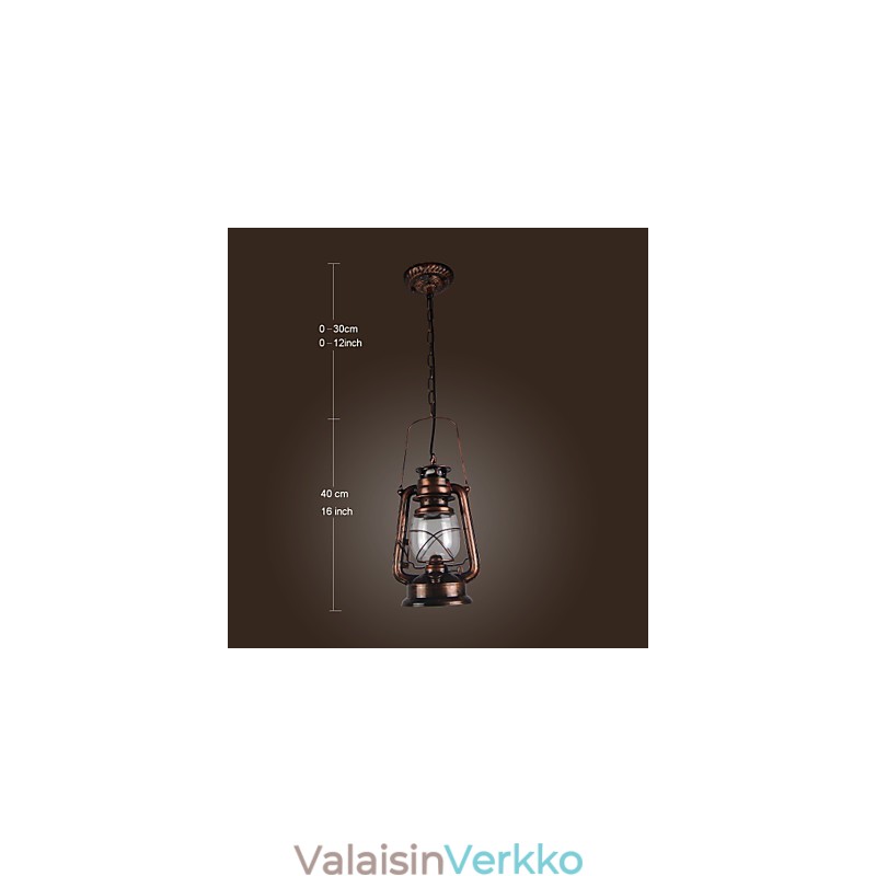 Country Lantern Mini -tyylinen pronssiriippuvalaisin