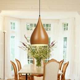 Retro Pendant Light Wood Grain Metal Cafe riippuvalaisimet