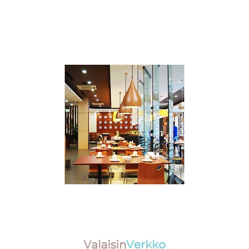 Retro Pendant Light Wood Grain Metal Cafe riippuvalaisimet