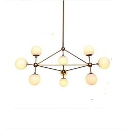 Golden Beans Chandelier 10 Light lasivarjostimella