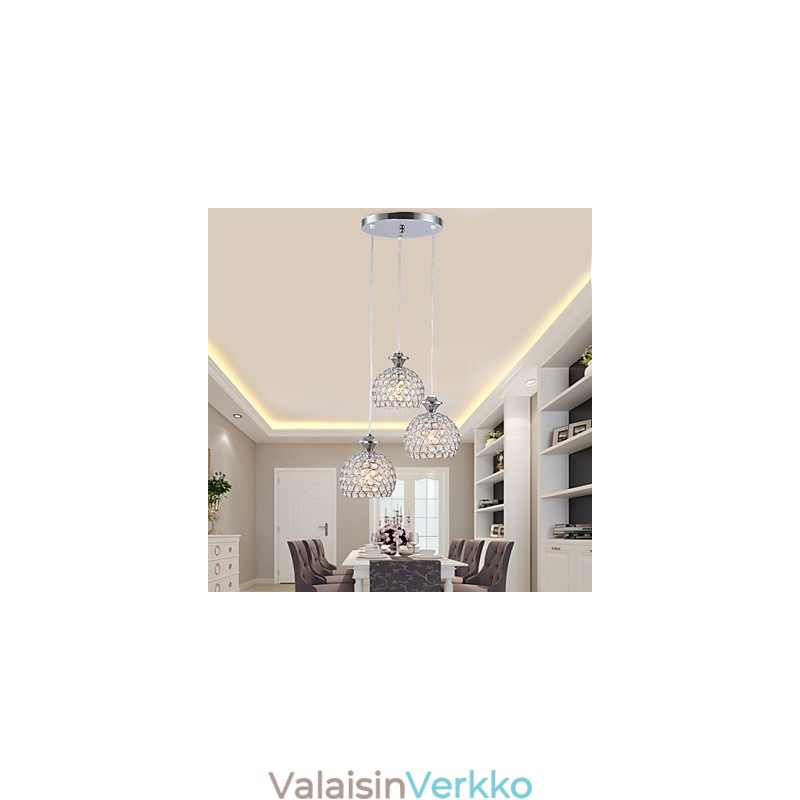 3 päätä moderni nykyaikainen kristalliriippuvalaisin