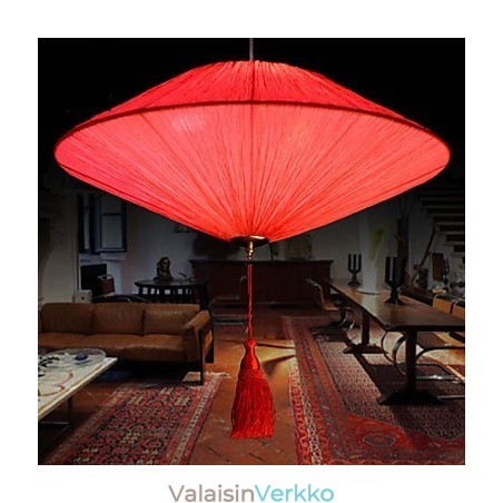 Lotus Leaf Modern Marine Cloth Art Droplight of Red Lanterns Lamp Light