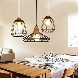 Nordic Creative Wrought Iron Chandelier Cafe Retro Net Droplight