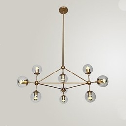 Golden Beans Chandelier 10 Light lasivarjostimella