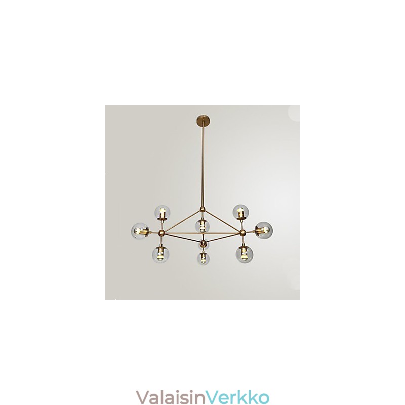 Golden Beans Chandelier 10 Light lasivarjostimella