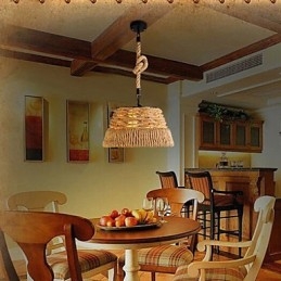 Loft Industrial Wind Creative Nordic Hamp Rope Meals Kattokruunulamppu