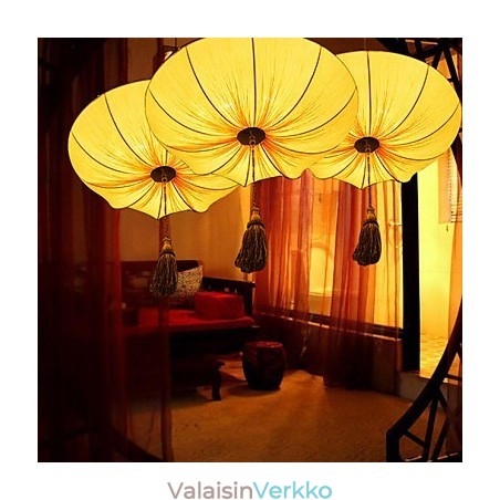 Creative Pyöreä Big Red Lantern Lotus Leaf Wedding Festival Kangastaide Kattokruunu Lamp Light Creative Pyöreä Big Red Lantern Lotus Leaf Wedding Festival Kangastaide Kattokruunu Lamp Light