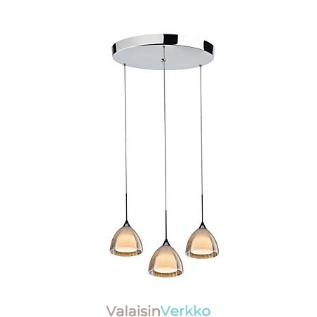 3 Kevyt Kaksikerroksinen Pendant Island Light Crack Glass Kiillotettu kromi 3 Kevyt Kaksikerroksinen Pendant Island Light Crack Glass Kiillotettu kromi