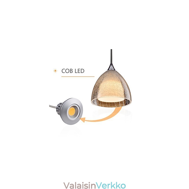 3 Kevyt Kaksikerroksinen Pendant Island Light Crack Glass Kiillotettu kromi