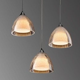 3 Kevyt Kaksikerroksinen Pendant Island Light Crack Glass Kiillotettu kromi