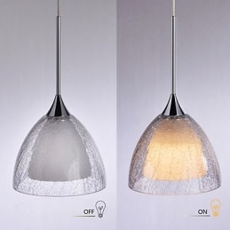 3 Kevyt Kaksikerroksinen Pendant Island Light Crack Glass Kiillotettu kromi