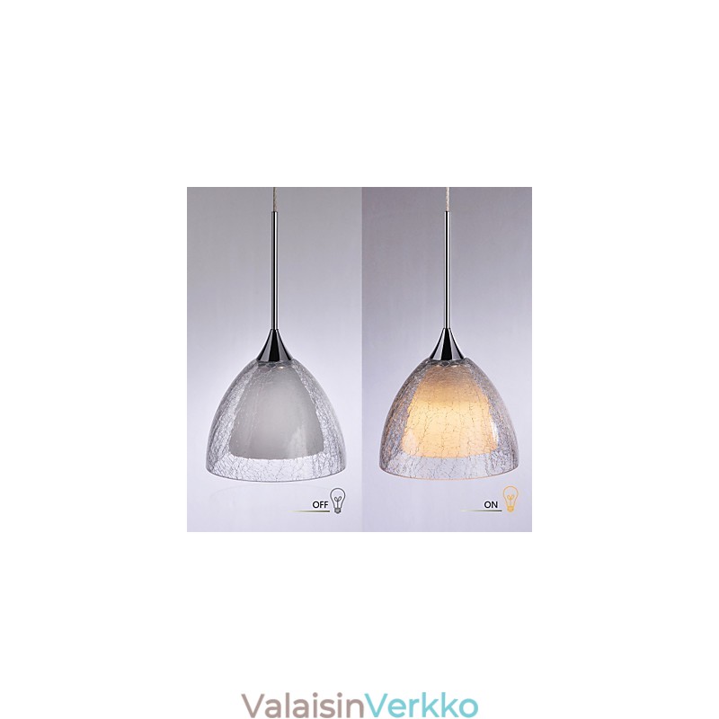 3 Kevyt Kaksikerroksinen Pendant Island Light Crack Glass Kiillotettu kromi