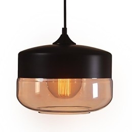 WestMenLights Vintage Moderni Maali Lasi Kattovalaisin Riippuvalaisin Musta 250mm Halkaisija