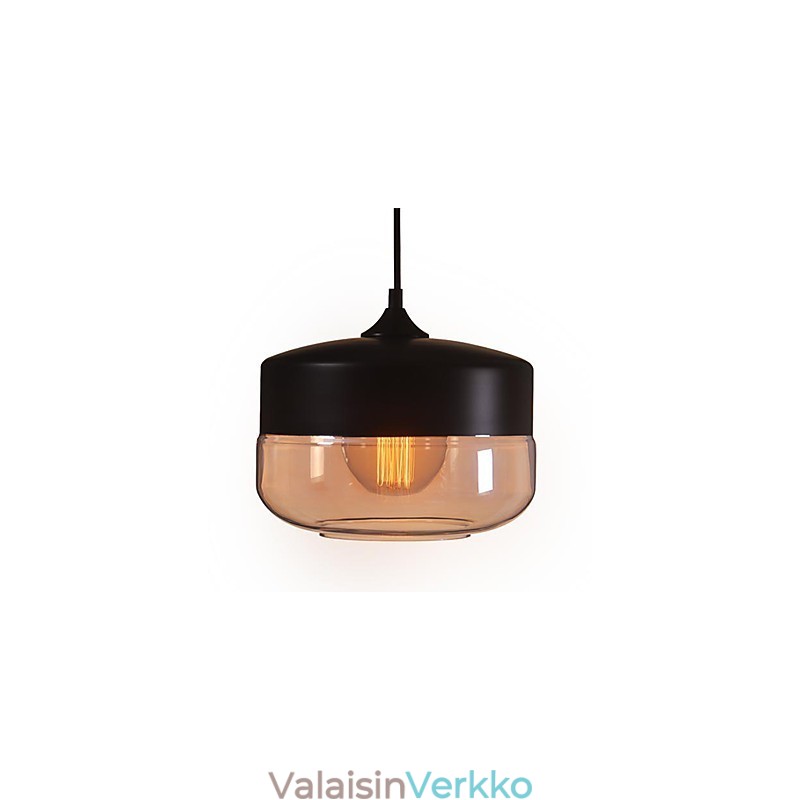 WestMenLights Vintage Moderni Maali Lasi Kattovalaisin Riippuvalaisin Musta 250mm Halkaisija
