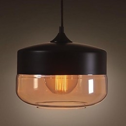 WestMenLights Vintage Moderni Maali Lasi Kattovalaisin Riippuvalaisin Musta 250mm Halkaisija
