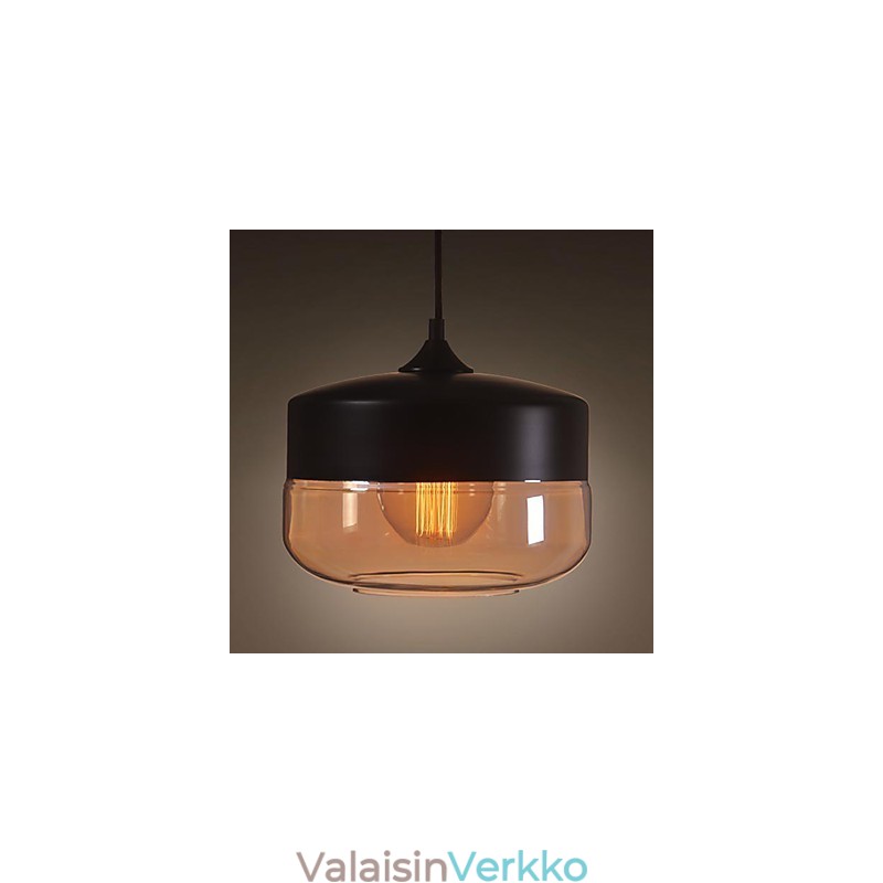 WestMenLights Vintage Moderni Maali Lasi Kattovalaisin Riippuvalaisin Musta 250mm Halkaisija