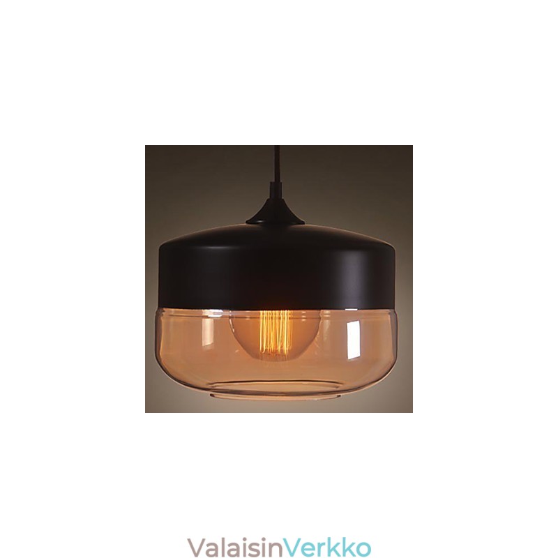 WestMenLights Vintage Moderni Maali Lasi Kattovalaisin Riippuvalaisin Musta 250mm Halkaisija