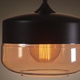 WestMenLights Vintage Moderni Maali Lasi Kattovalaisin Riippuvalaisin Musta 250mm Halkaisija