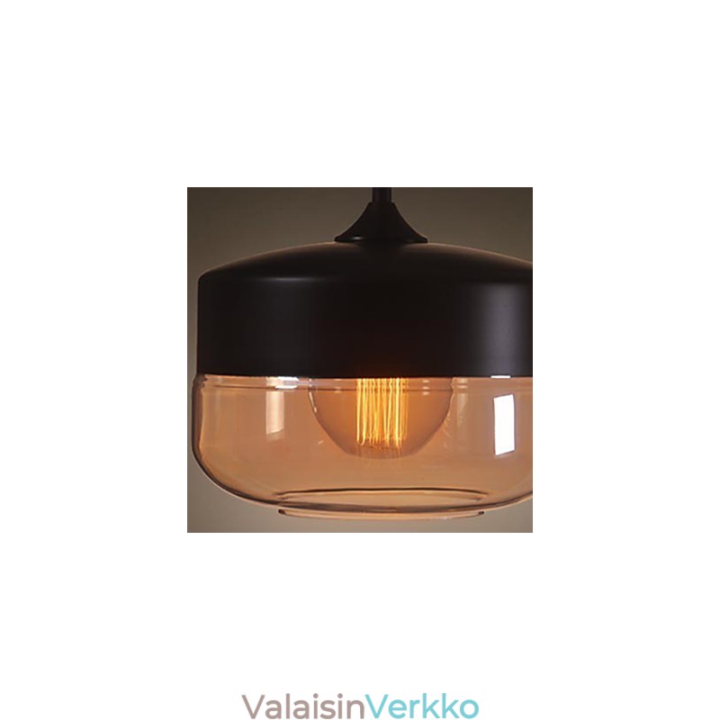 WestMenLights Vintage Moderni Maali Lasi Kattovalaisin Riippuvalaisin Musta 250mm Halkaisija