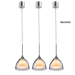 1 Light Kaksikerroksinen Pendant Island Light kirkas lasi kiillotettu kromi