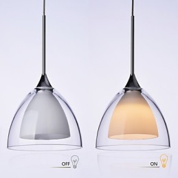 1 Light Kaksikerroksinen Pendant Island Light kirkas lasi kiillotettu kromi