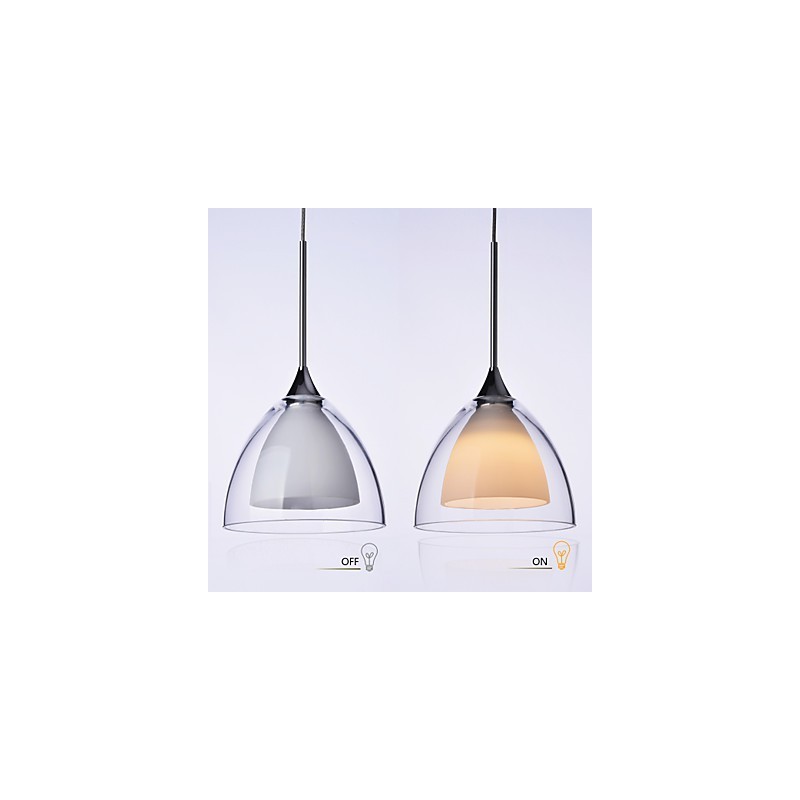1 Light Kaksikerroksinen Pendant Island Light kirkas lasi kiillotettu kromi