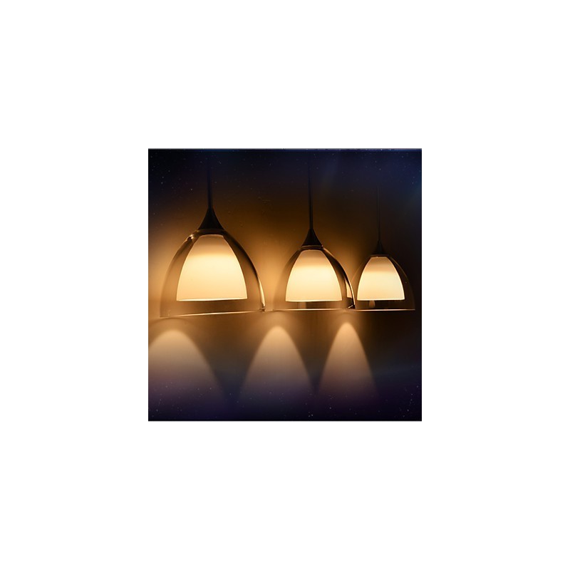 1 Light Kaksikerroksinen Pendant Island Light kirkas lasi kiillotettu kromi