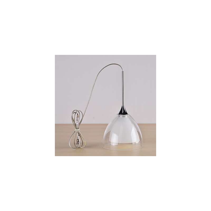 1 Light Kaksikerroksinen Pendant Island Light kirkas lasi kiillotettu kromi
