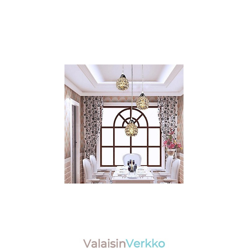 Moderni nykyaikainen kristalli galvanoitu metalliriippuvalaisin