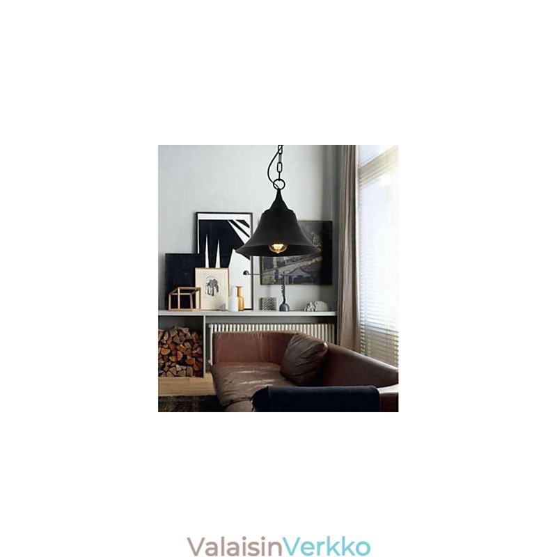 Medium Vintage mattamusta kellomainen metalliriippuvalaisin