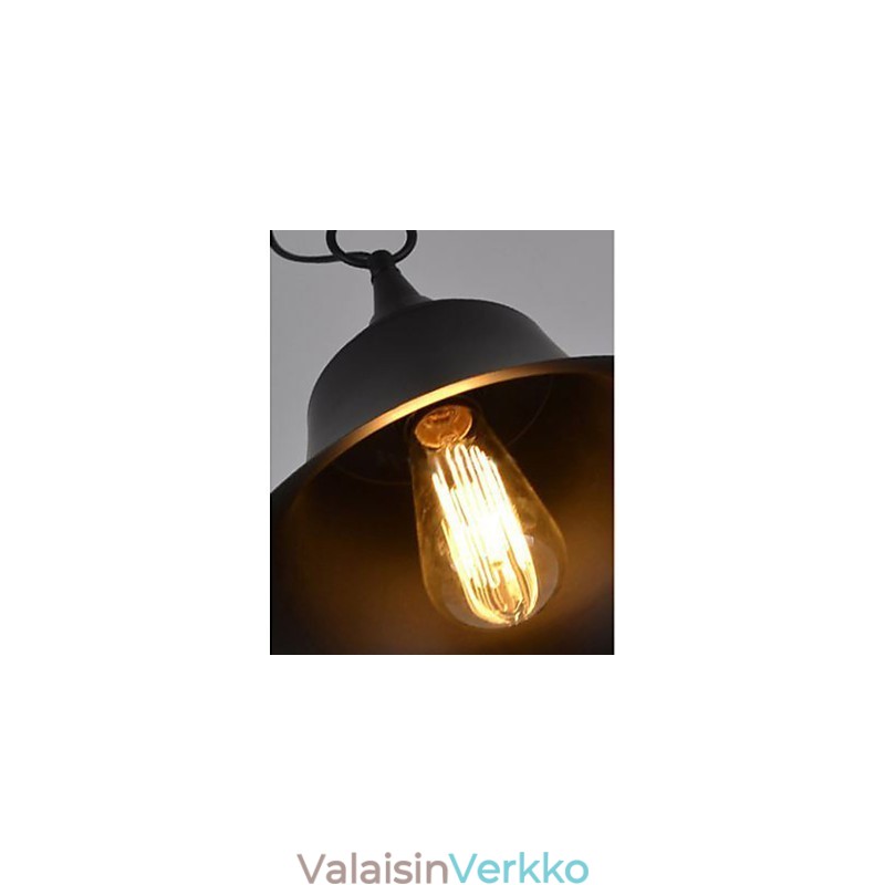 Medium Vintage mattamusta kellomainen metalliriippuvalaisin