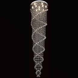 Kattokruunuvalaisimet riippuvalaisimet K9 Crystal -kaksoisspiraalilla D70CM H300CM