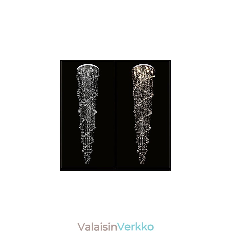 Kattokruunuvalaisimet riippuvalaisimet K9 Crystal -kaksoisspiraalilla D70CM H300CM