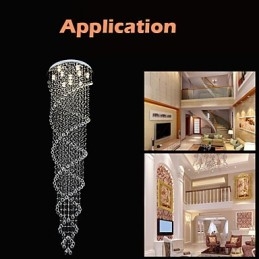 Kattokruunuvalaisimet riippuvalaisimet K9 Crystal -kaksoisspiraalilla D70CM H300CM