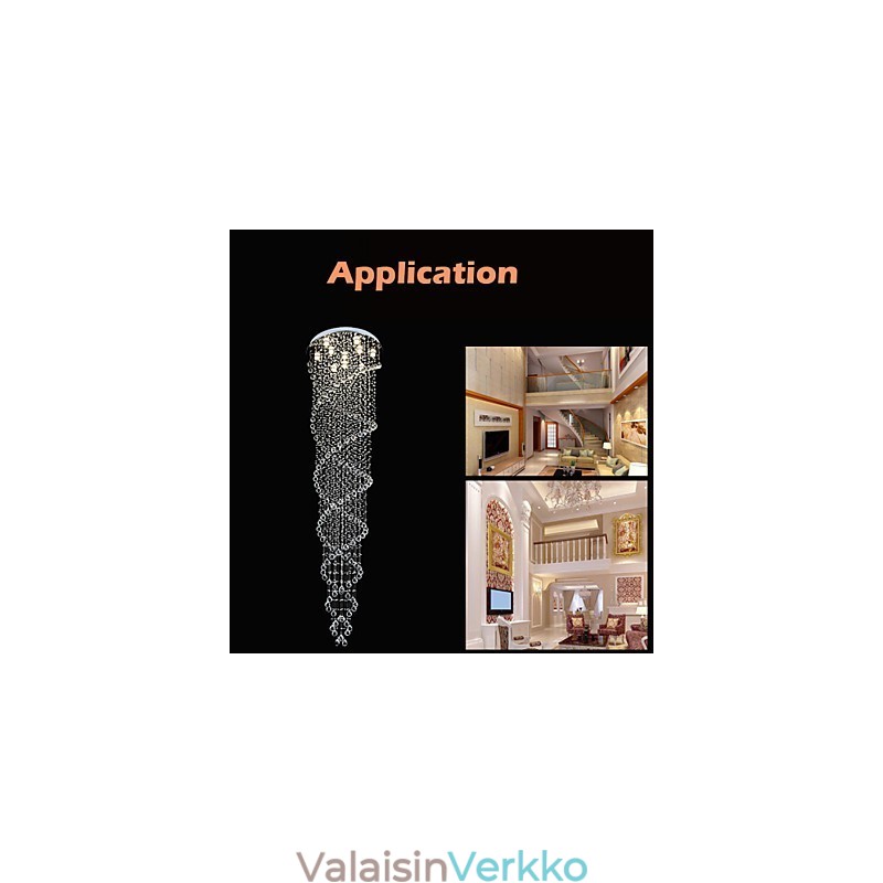 Kattokruunuvalaisimet riippuvalaisimet K9 Crystal -kaksoisspiraalilla D70CM H300CM