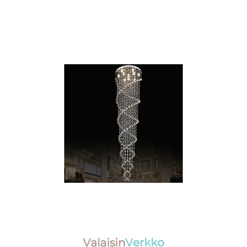 Kattokruunuvalaisimet riippuvalaisimet K9 Crystal -kaksoisspiraalilla D70CM H300CM