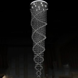 Kattokruunuvalaisimet riippuvalaisimet K9 Crystal -kaksoisspiraalilla D70CM H300CM