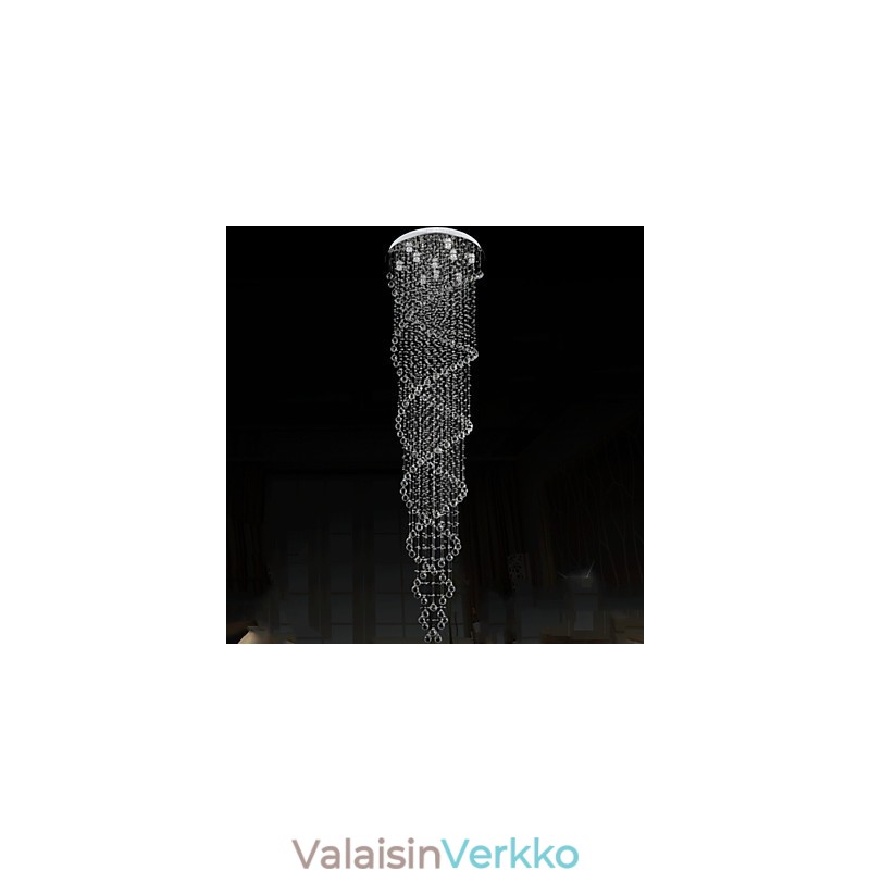 Kattokruunuvalaisimet riippuvalaisimet K9 Crystal -kaksoisspiraalilla D70CM H300CM