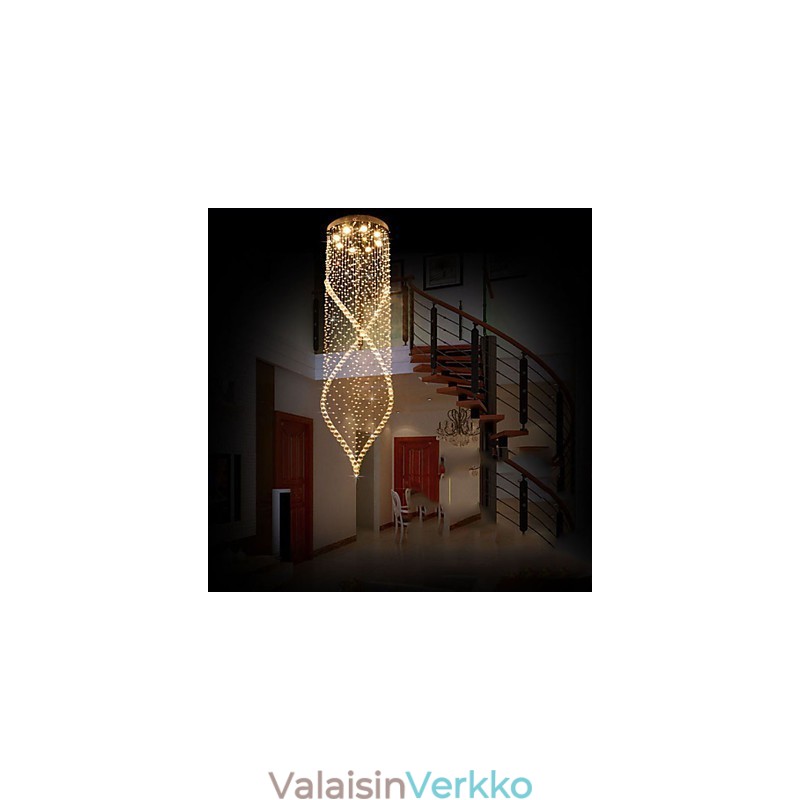 Crystal Kattokruunu Riippuvalaisin Riippuvat kattolamput Valaisimet kirkkaalla K9-kristallilla ja hopealla katos