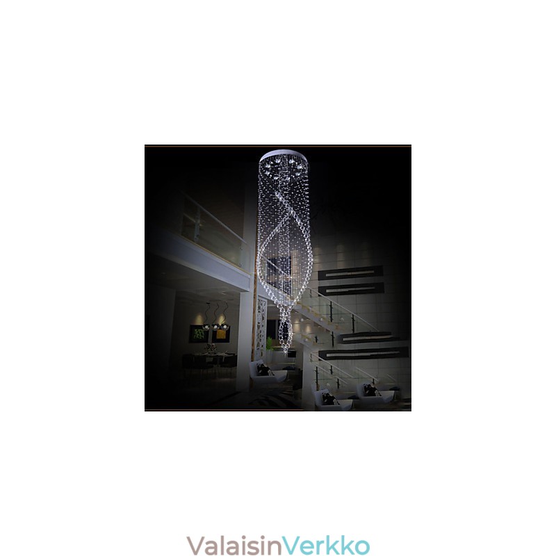 Crystal Kattokruunu Riippuvalaisin Riippuvat kattolamput Valaisimet kirkkaalla K9-kristallilla ja hopealla katos