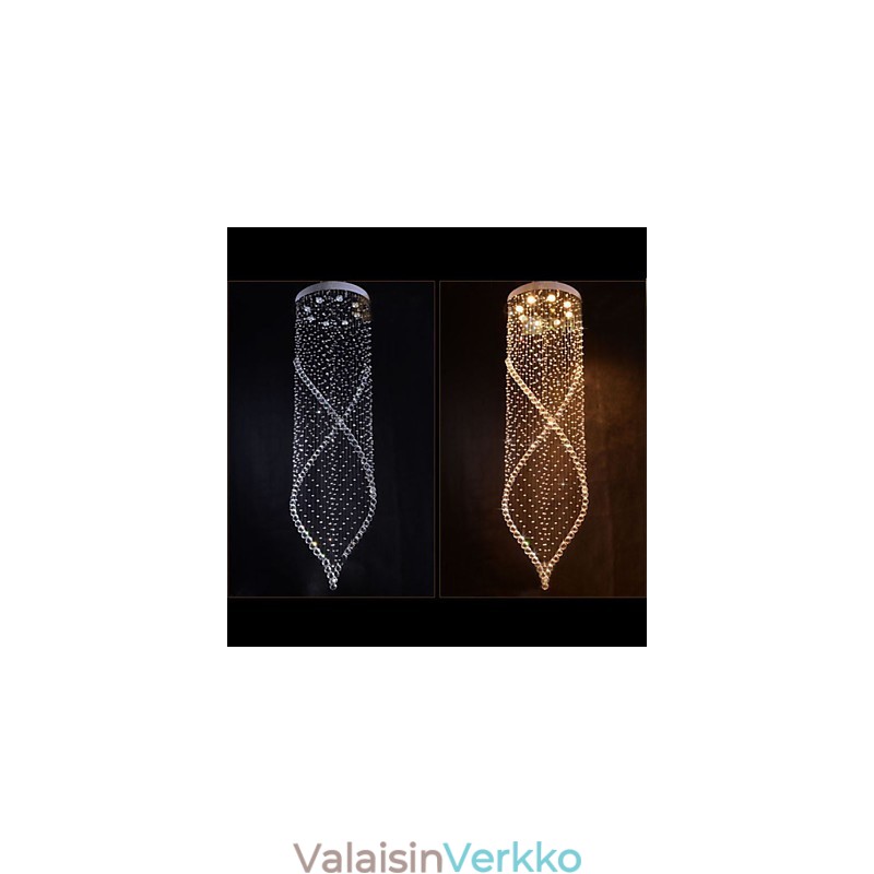 Crystal Kattokruunu Riippuvalaisin Riippuvat kattolamput Valaisimet kirkkaalla K9-kristallilla ja hopealla katos