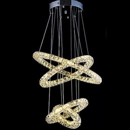 Crystal Ring Pendant Light Modern Kattokruunu Valaistus Lamppu Fixtures kanssa