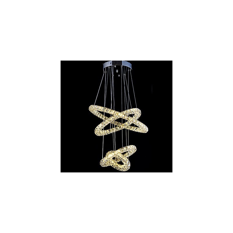 Crystal Ring Pendant Light Modern Kattokruunu Valaistus Lamppu Fixtures kanssa