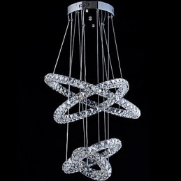 Crystal Ring Pendant Light Modern Kattokruunu Valaistus Lamppu Fixtures kanssa