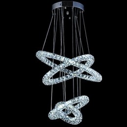 Crystal Ring Pendant Light Modern Kattokruunu Valaistus Lamppu Fixtures kanssa