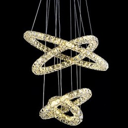 Crystal Ring Pendant Light Modern Kattokruunu Valaistus Lamppu Fixtures kanssa