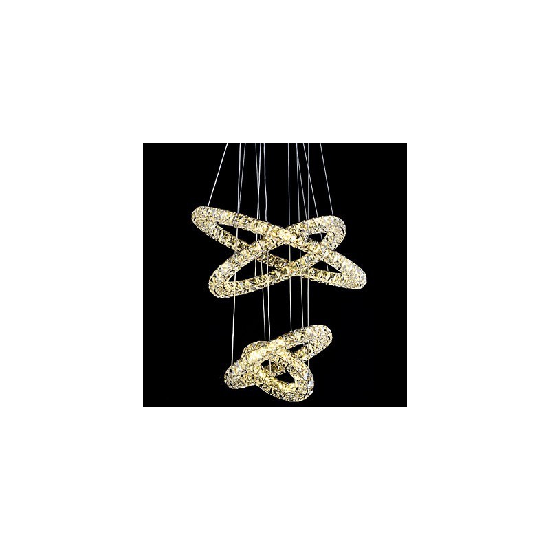 Crystal Ring Pendant Light Modern Kattokruunu Valaistus Lamppu Fixtures kanssa