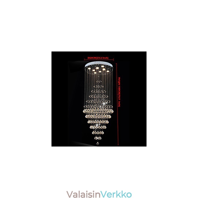 Modernit kristallikruunuvalaisimet kattovalaisimet 8 polttimolla H180CM